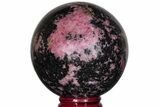 Polished Rhodonite Sphere - Madagascar #218887-1